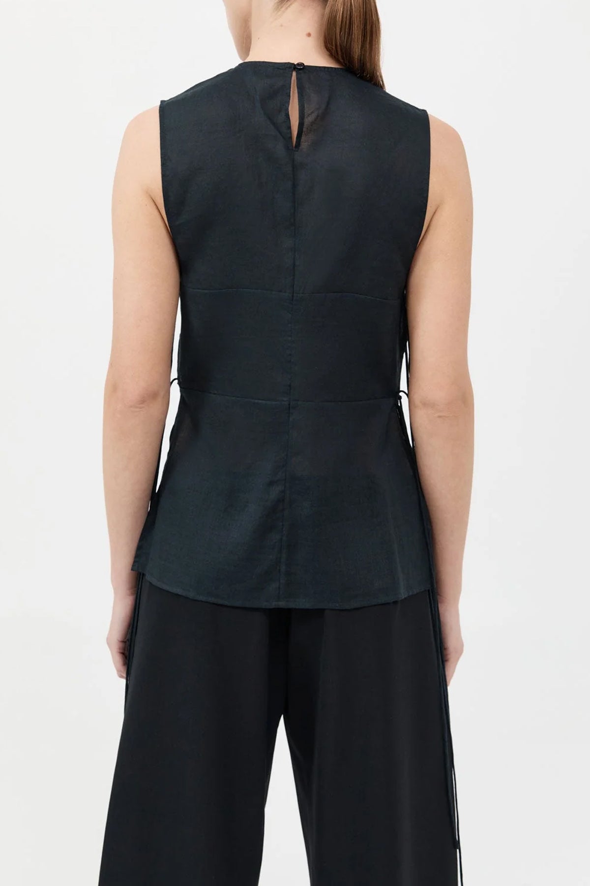 Semi Sheer Patchwork Top in Black - shop - olivia.com