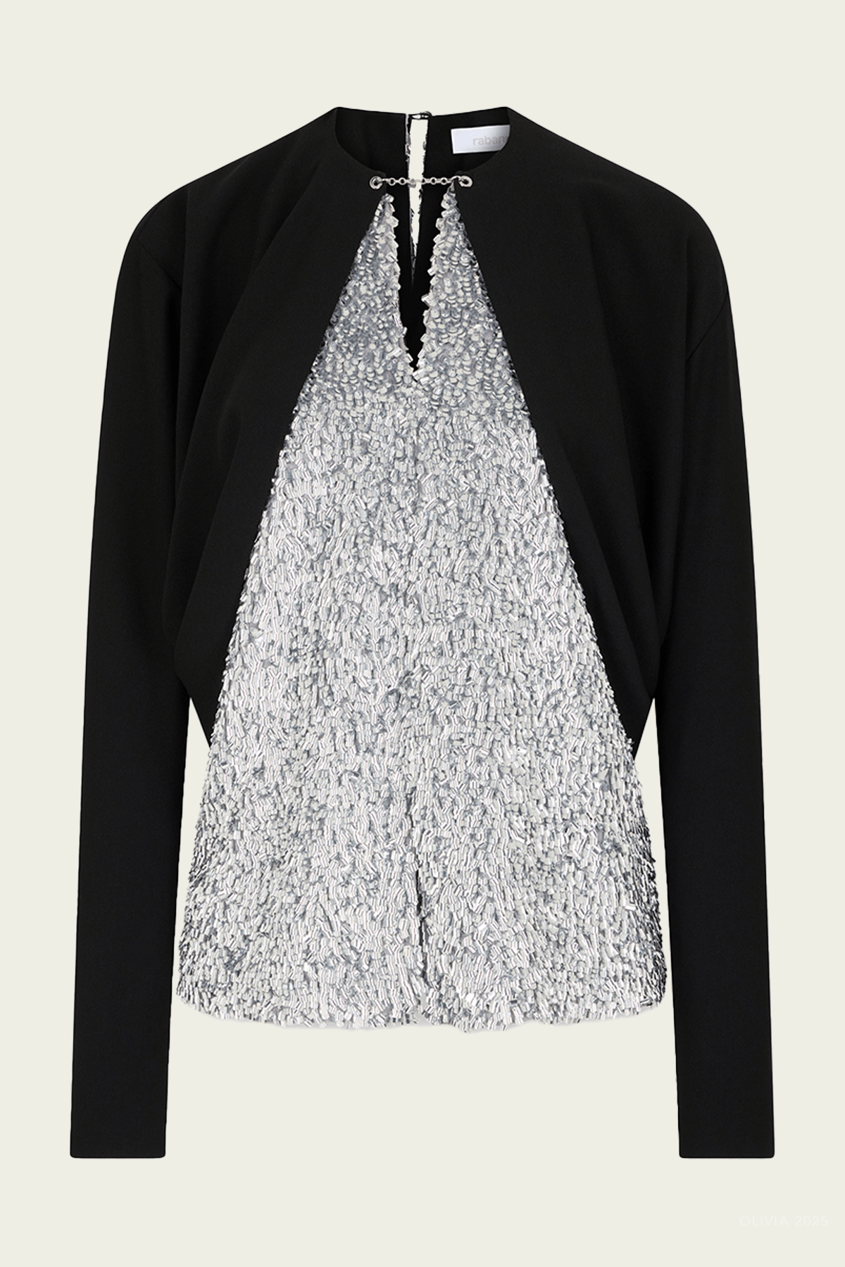 Sequin Detail Blouse in Black - shop - olivia.com