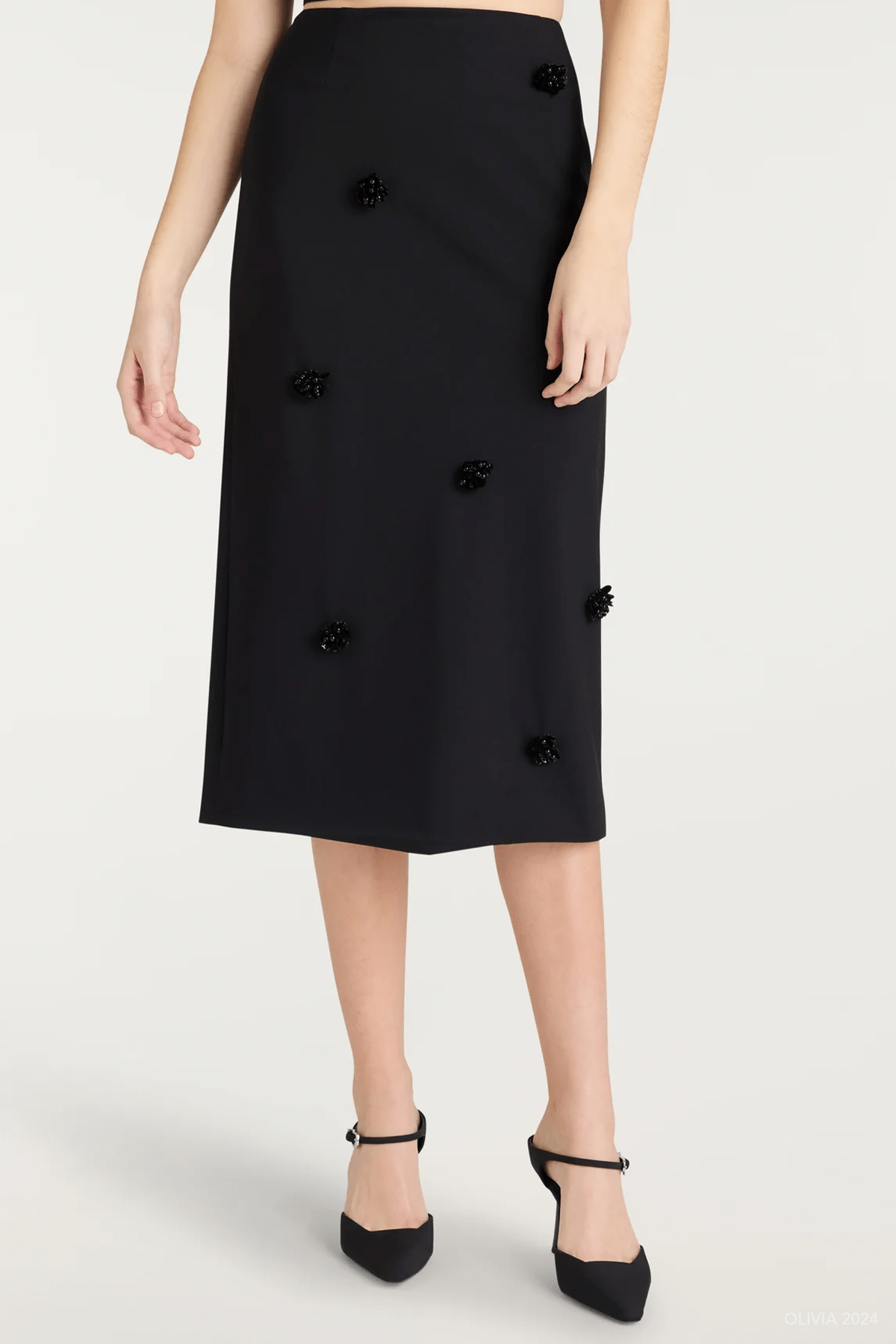 Sequin Dot Abbie Skirt in Black - shop - olivia.com