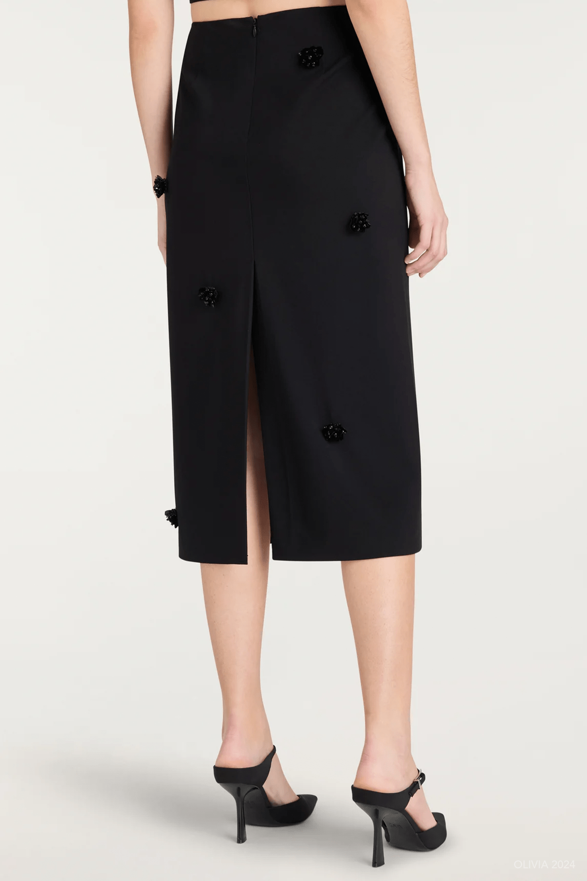 Sequin Dot Abbie Skirt in Black - shop - olivia.com