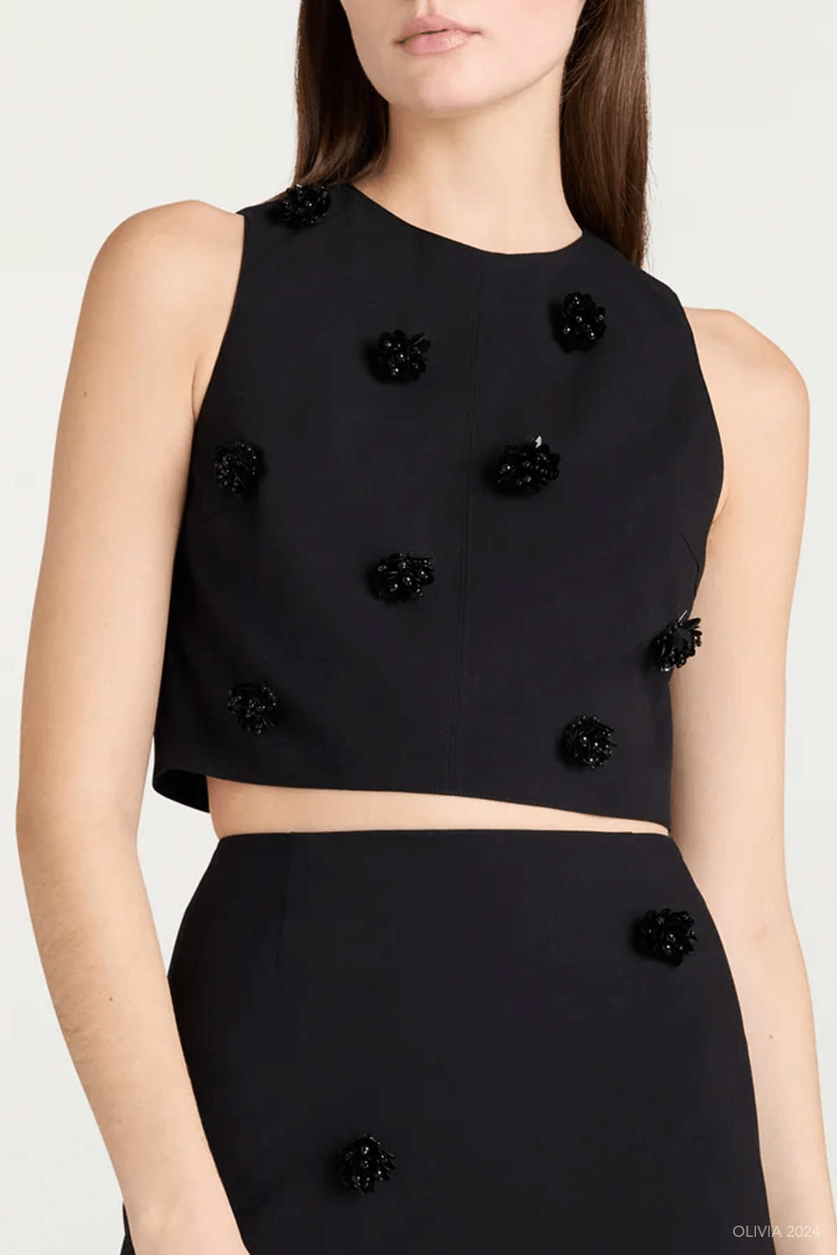 Sequin Dot Abbie Top in Black - shop - olivia.com