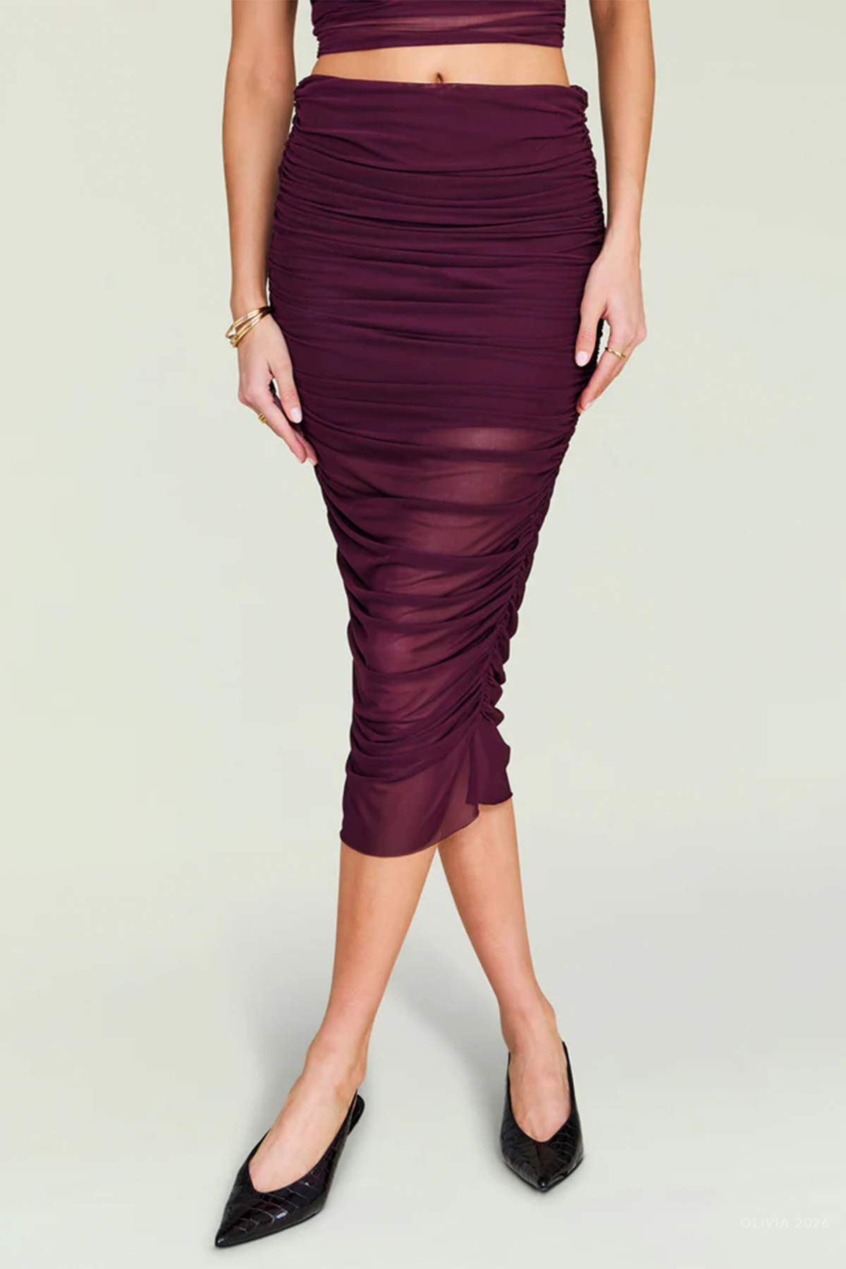 Maja Midi Skirt in Merlot