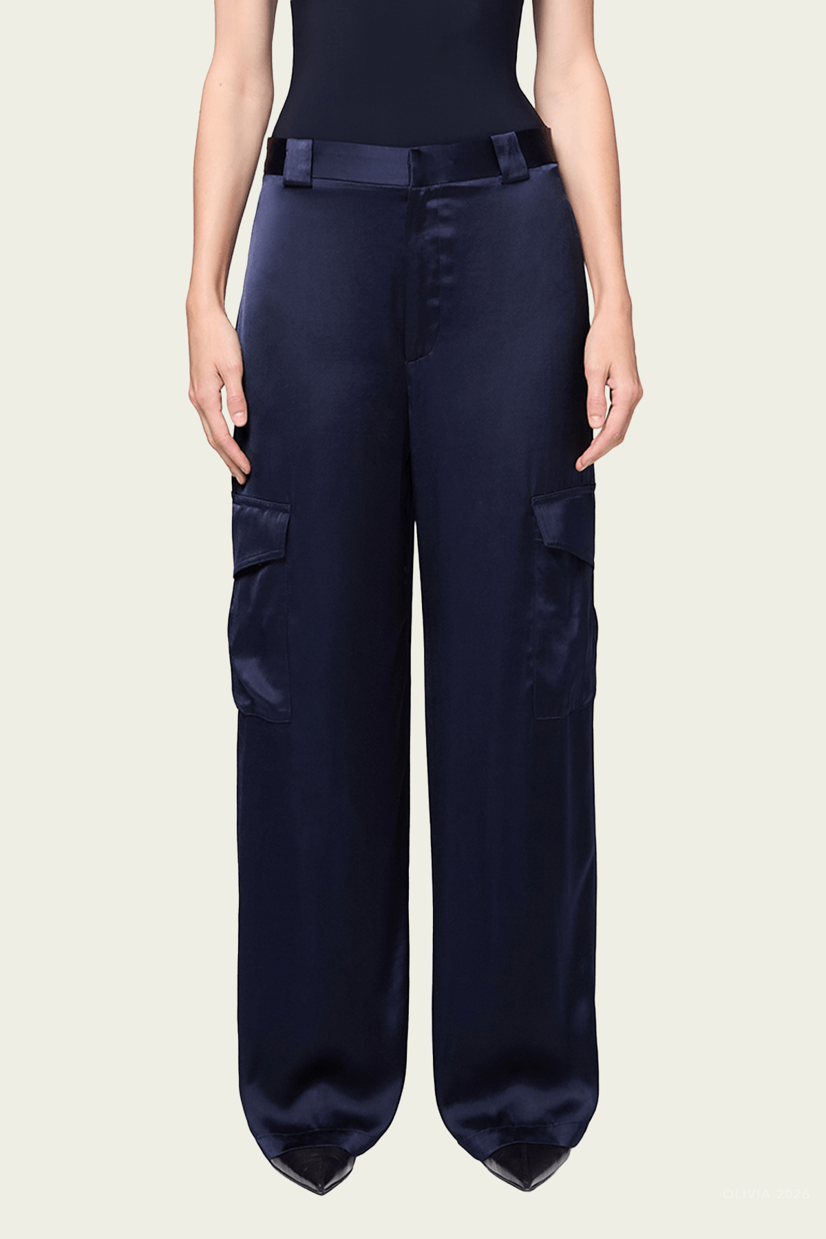 Shara Pant in Navy - shop-olivia.com