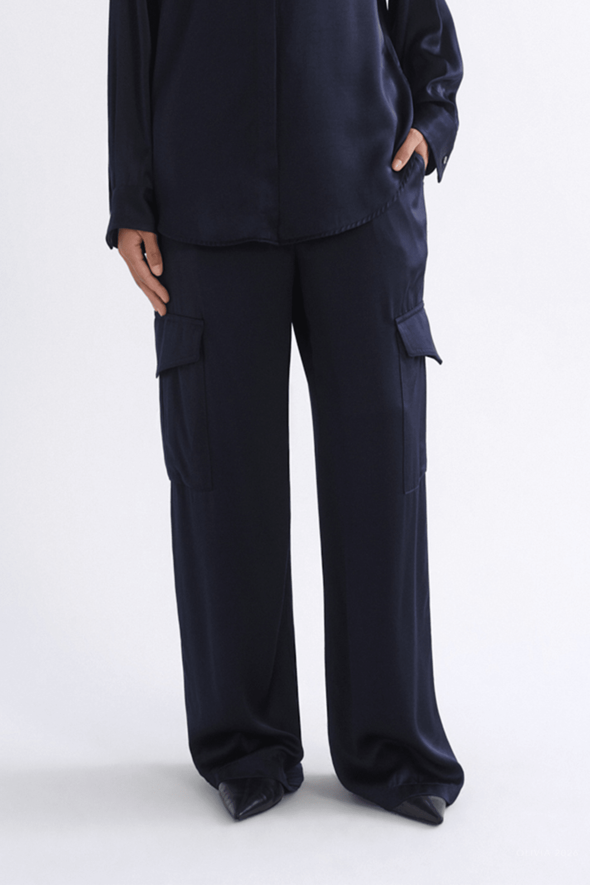 Shara Pant in Navy - shop-olivia.com