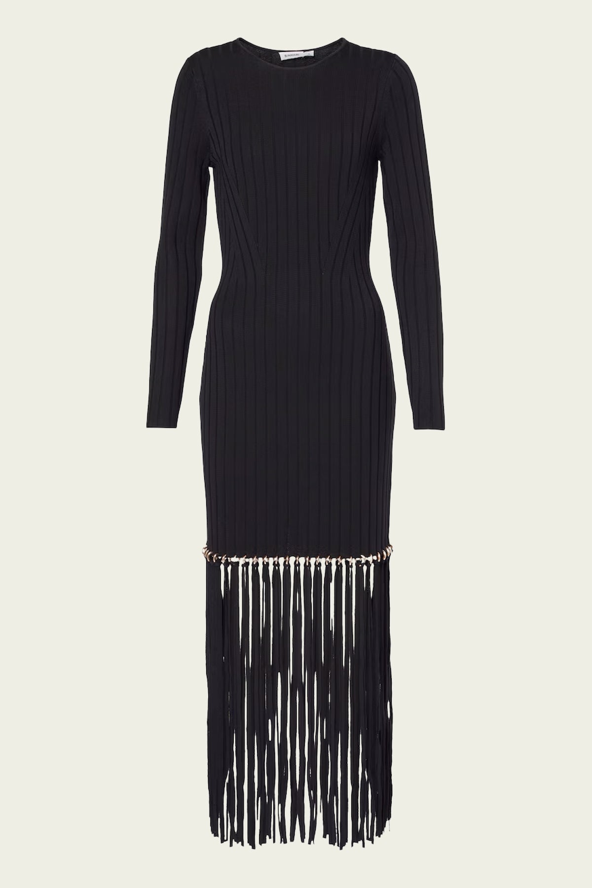 Sharron Maxi Fringe Dress in Black - shop - olivia.com