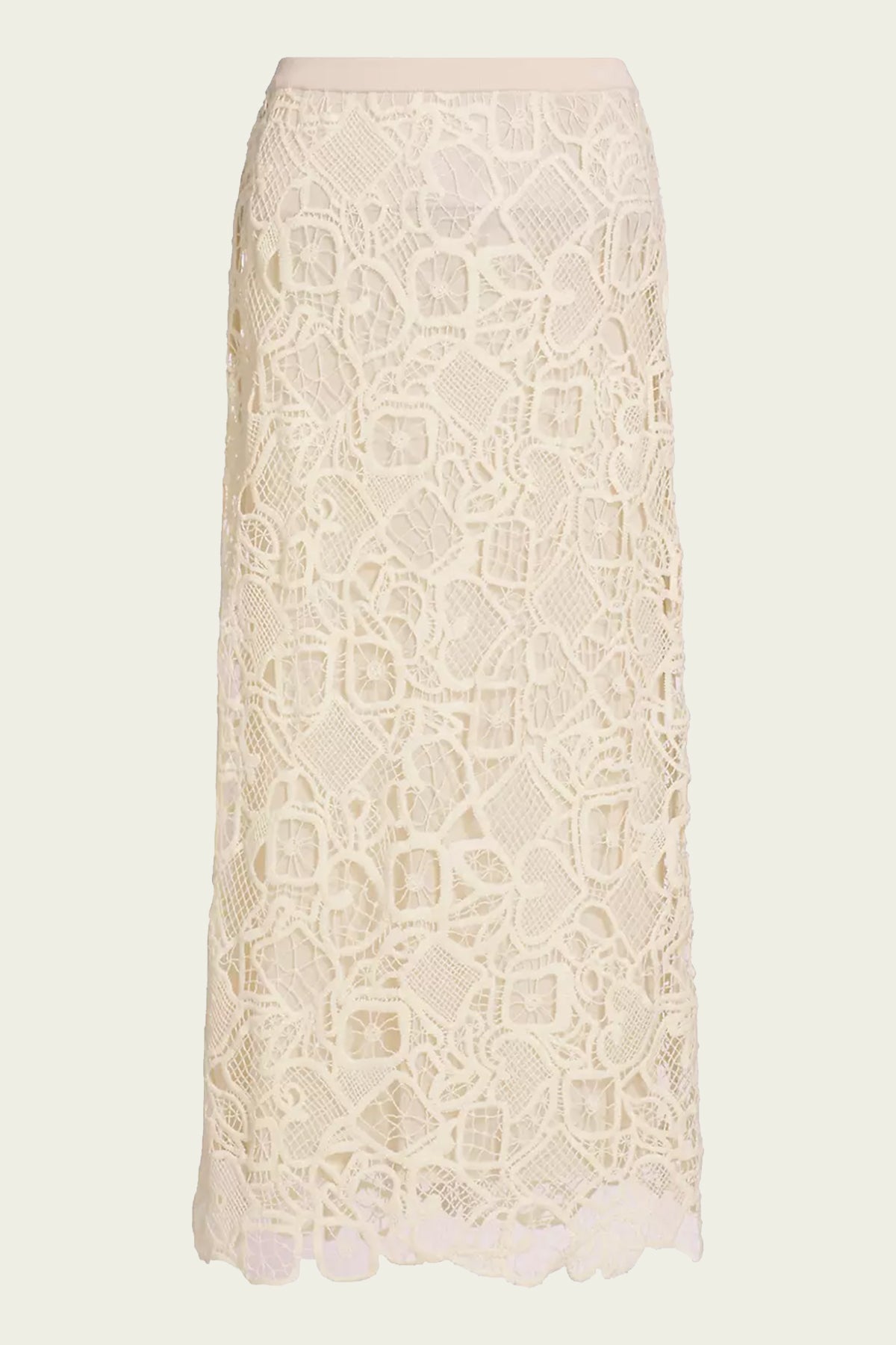 Shay Lace Midi Skirt in Warm White - shop - olivia.com