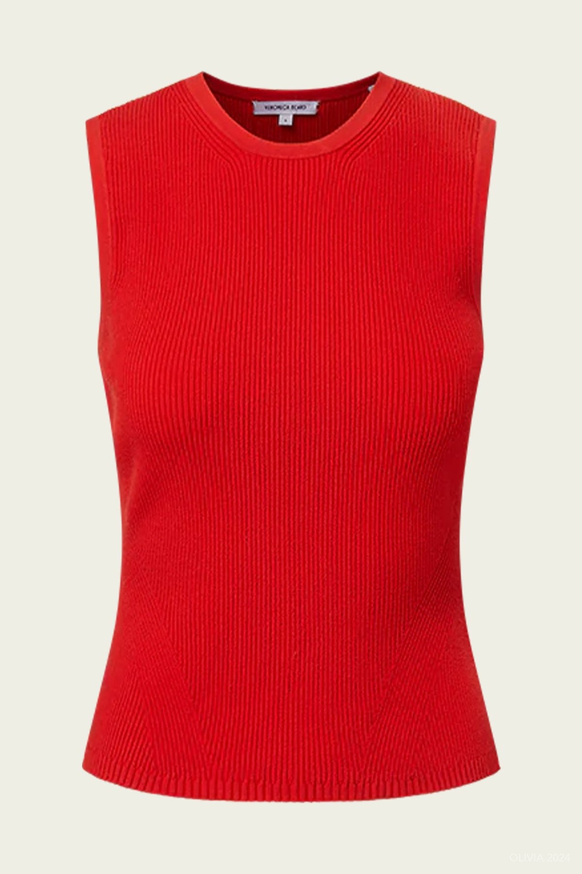 Sid Sleeveless Crewneck Pullover in Poppy - shop - olivia.com