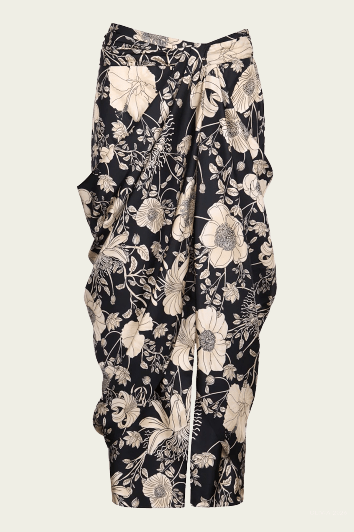 Silent Tension Skirt in Ecru Black - shop-olivia.com
