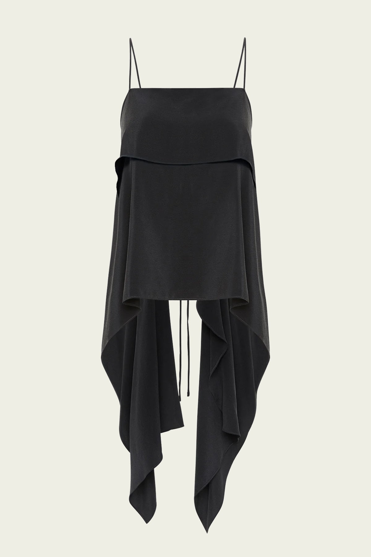 Silk Drape Top in Black - shop - olivia.com