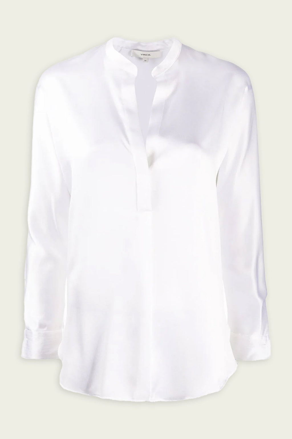 Silk Satin Band Collar Blouse Optic
