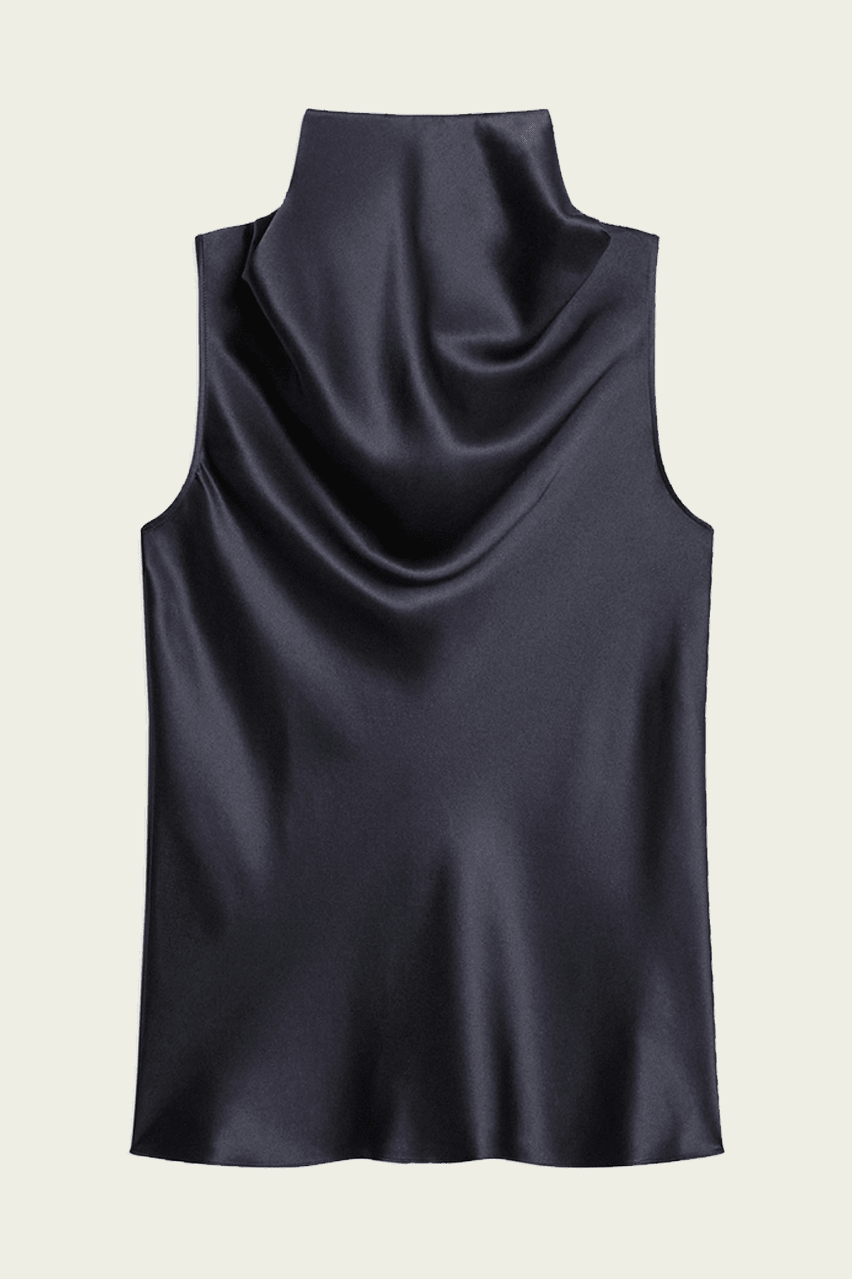 Silk Tie-Neck Top in Navy - shop-olivia.com