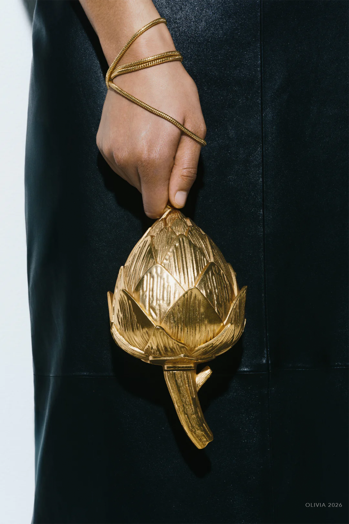 Isabella Artichoke Clutch in Gold