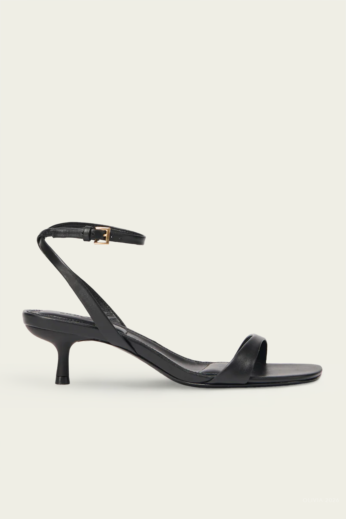 Hannah Leather Sandal in Black