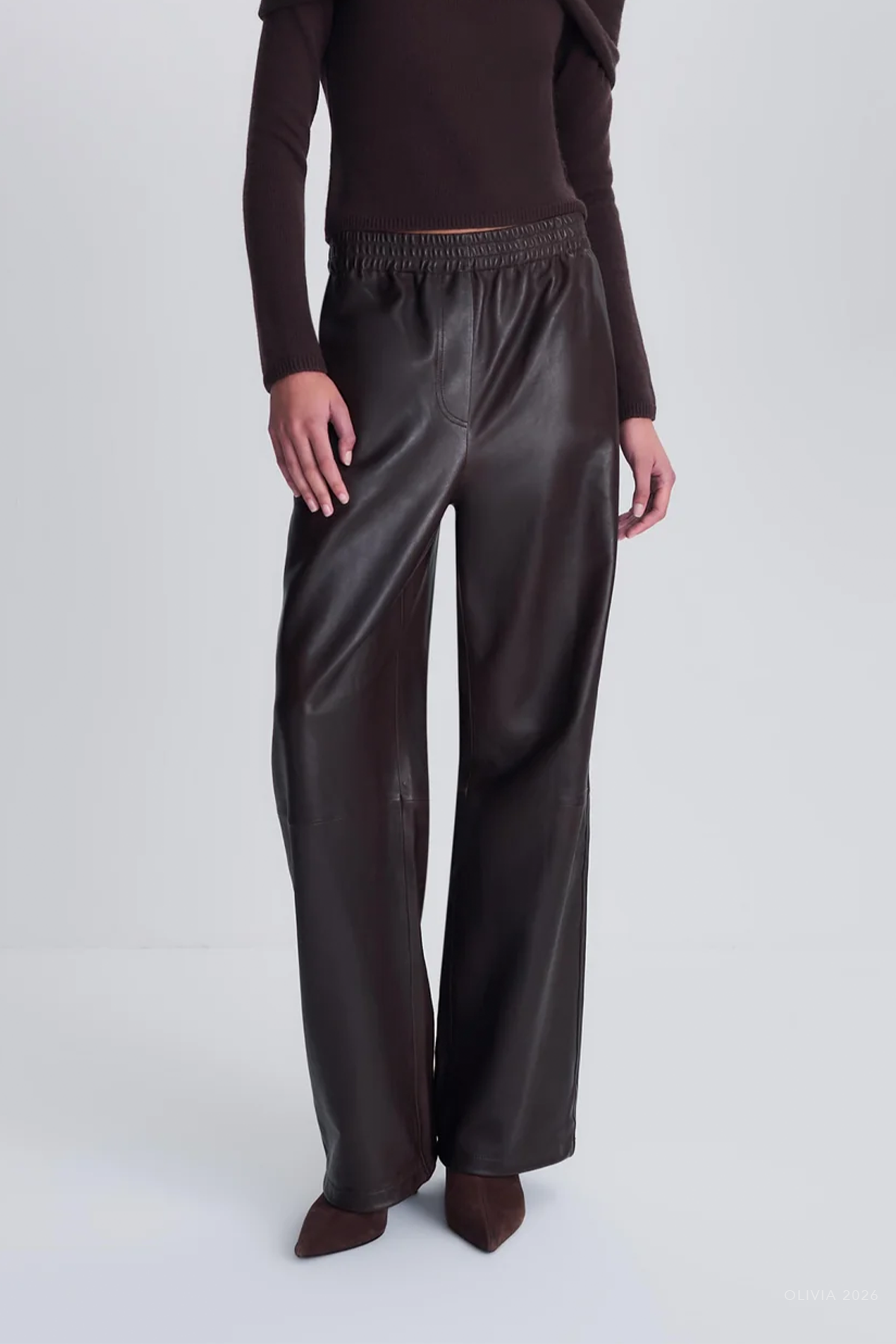 Corrine Leather Pant in Dark Chocolate