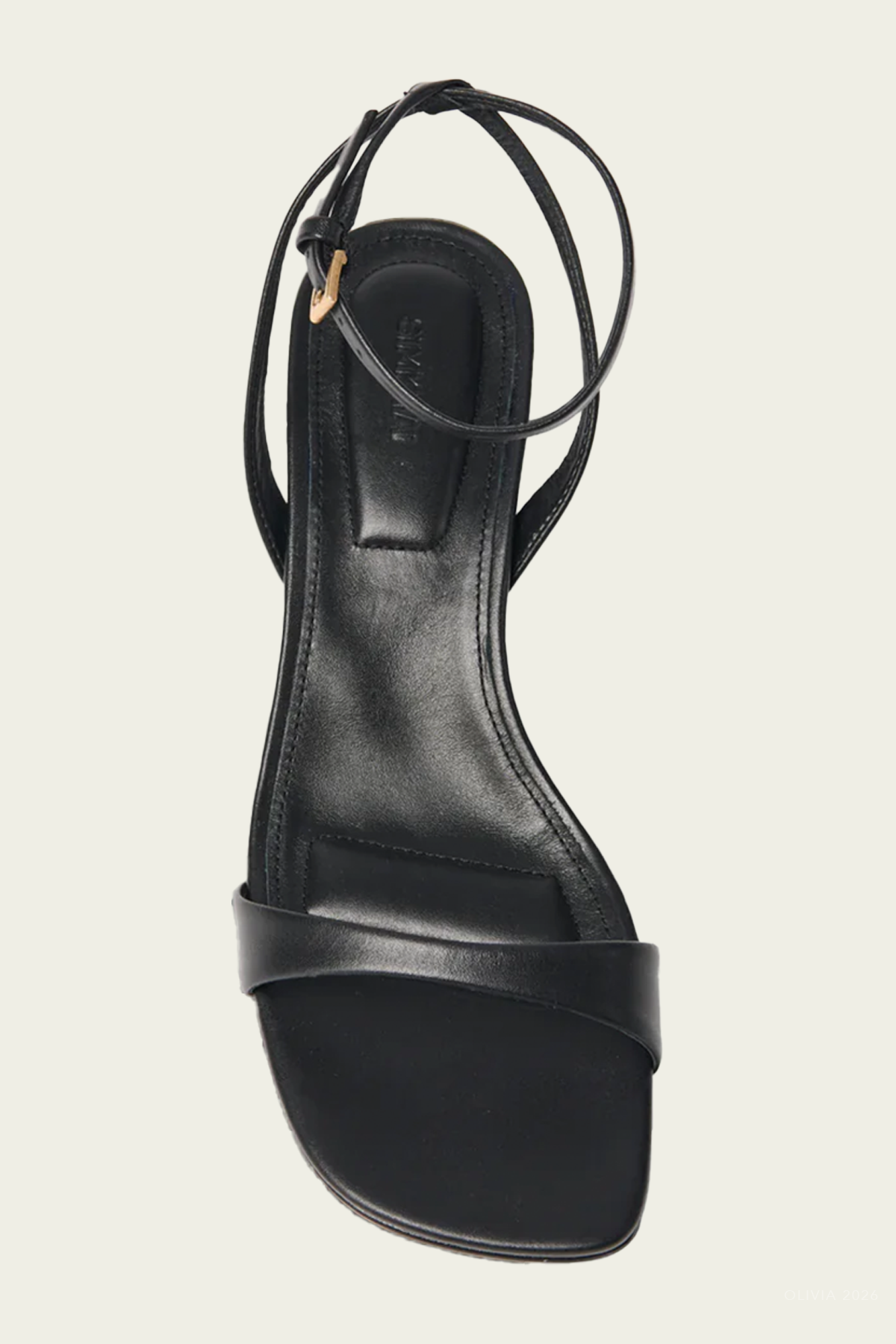Hannah Leather Sandal in Black