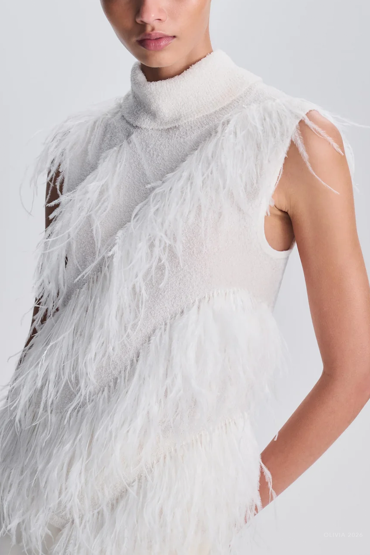 Elinor Feather Top in Ivory