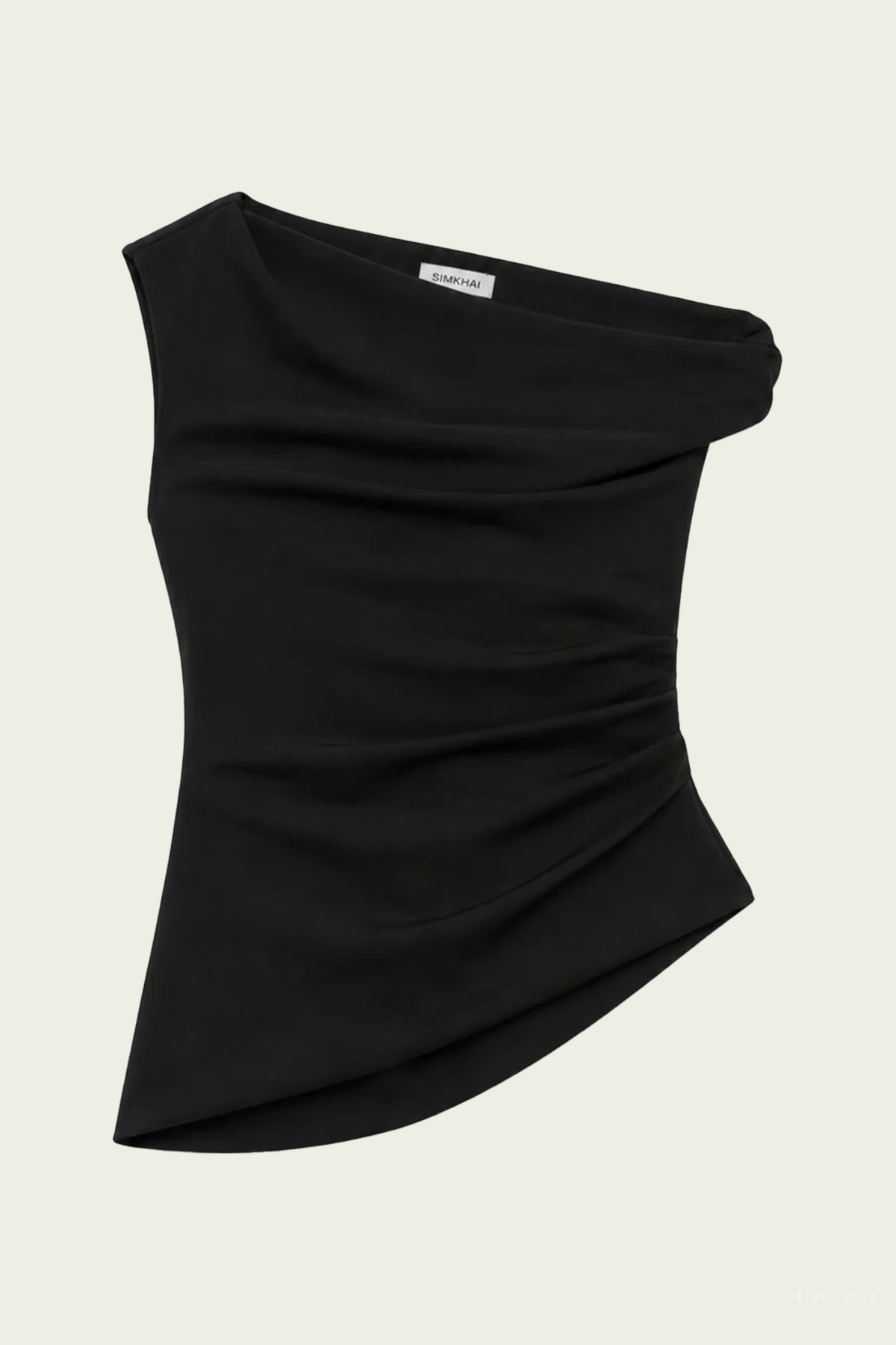 Zerra Draped Top in Black