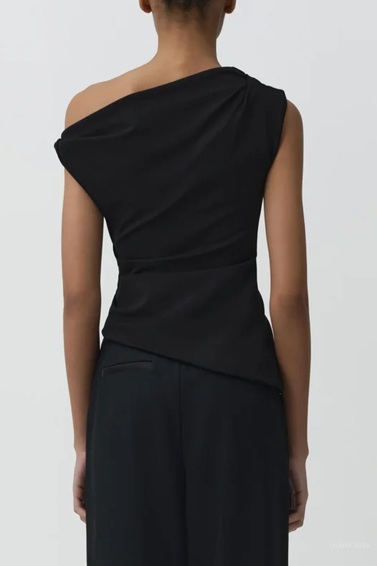 Zerra Draped Top in Black