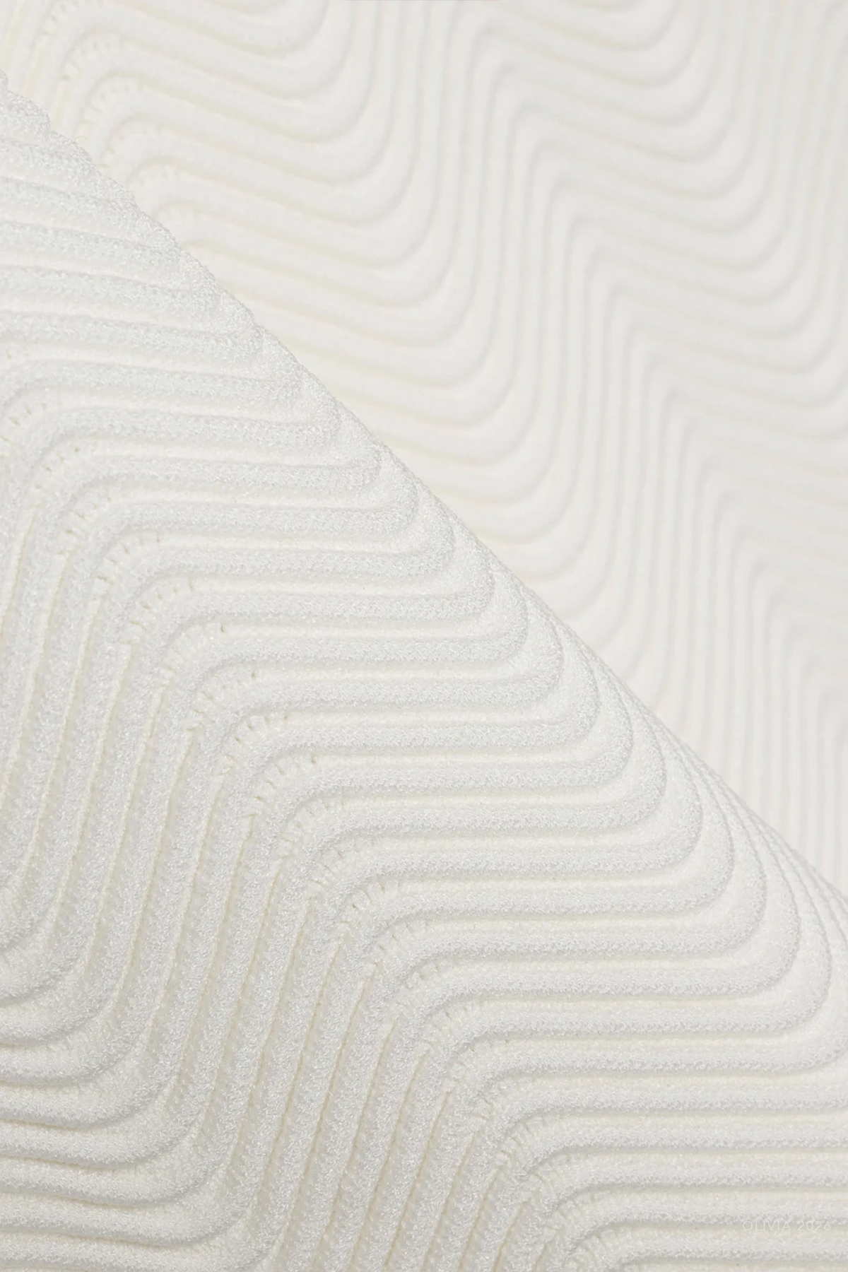 Evalynn Wavy Knit Mini Dress in Ivory