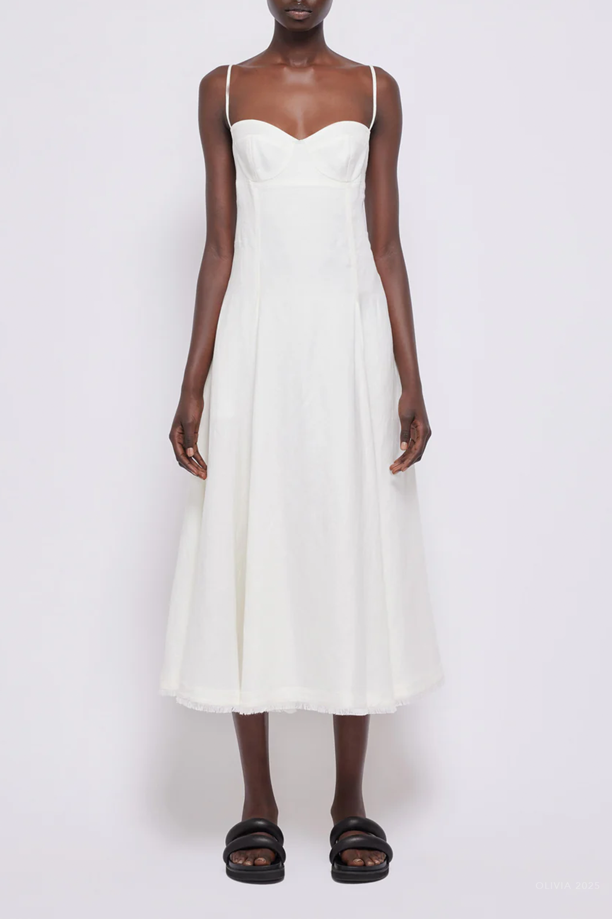 Analise Midi Dress in White