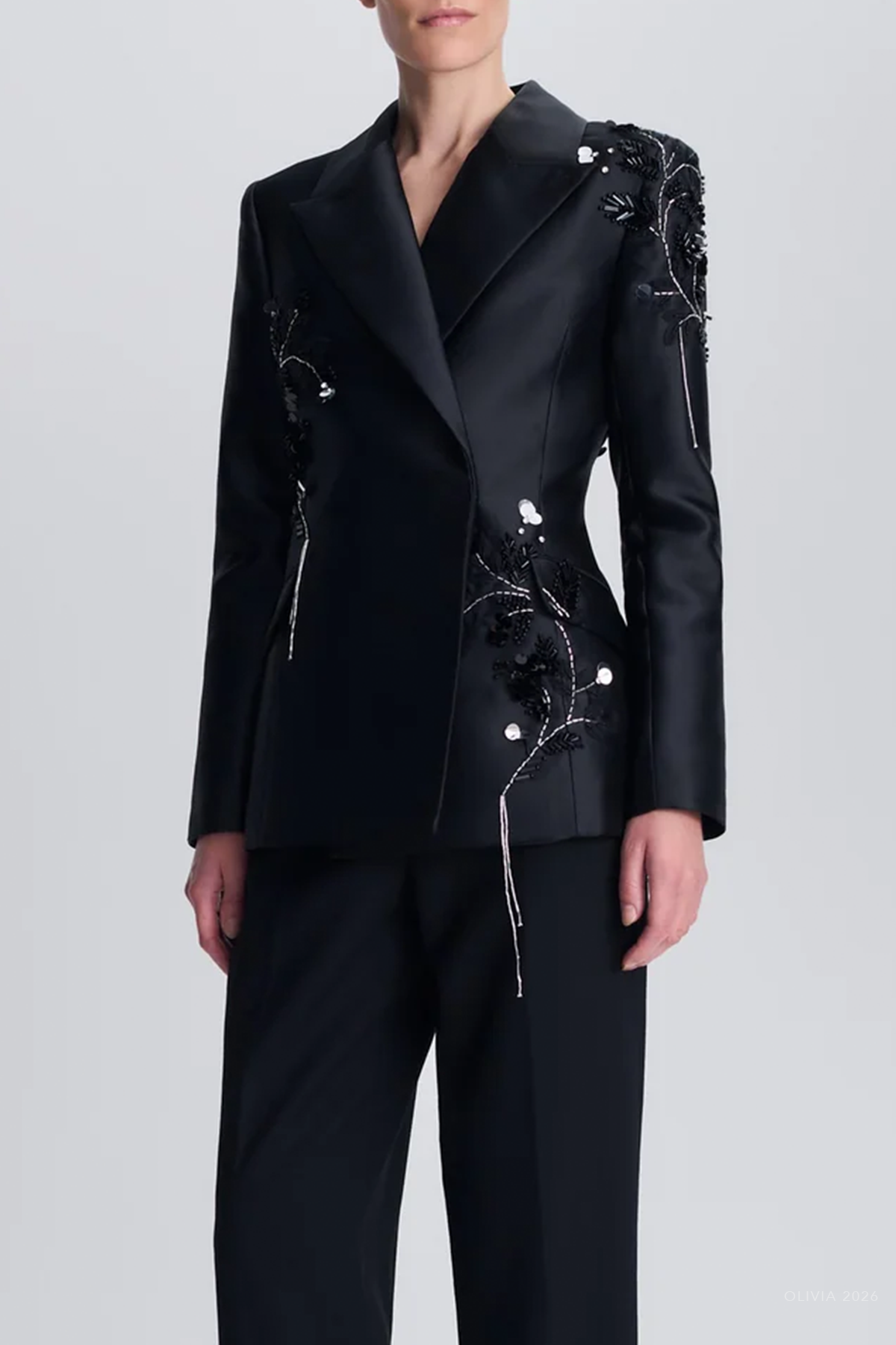 Liri Embellished Blazer in Black
