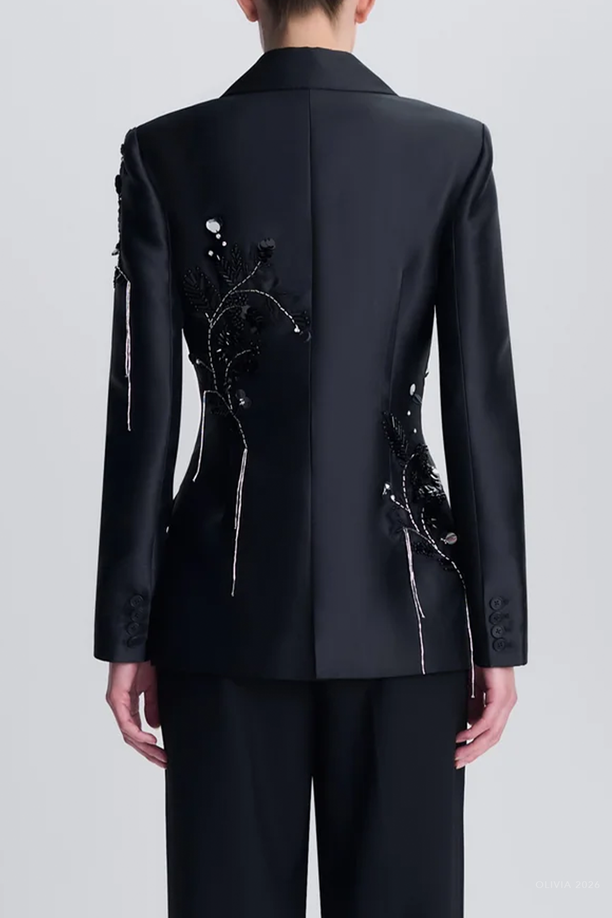 Liri Embellished Blazer in Black