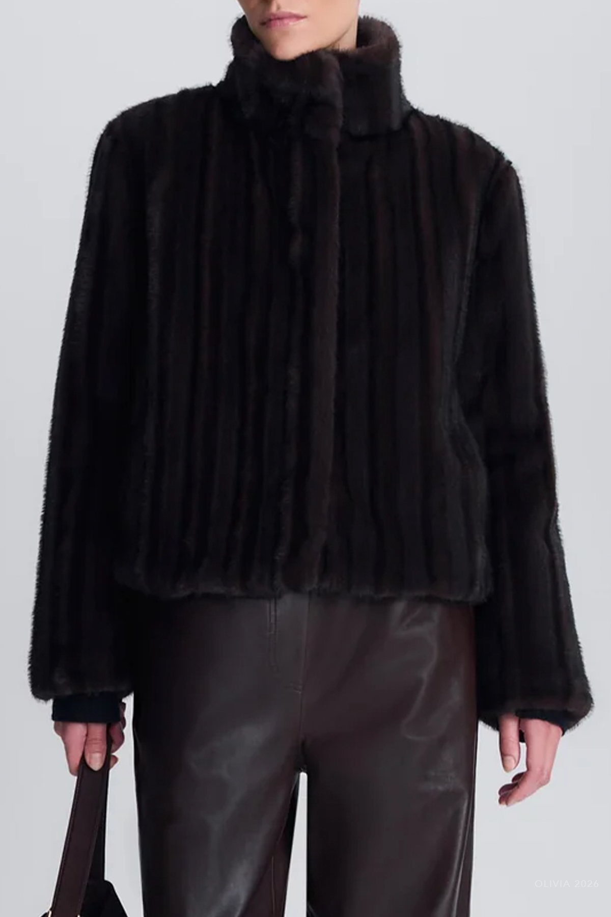 Sudie Faux Fur Jacket in Dark Chocolate