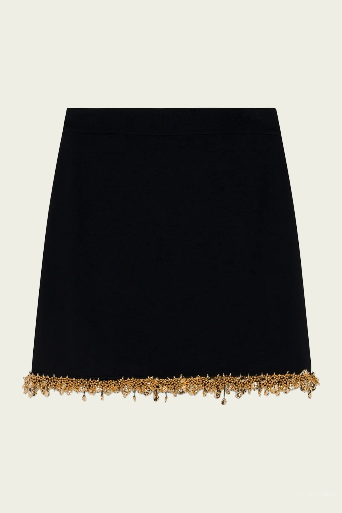 Wendy Compact Knit Mini Skirt in Black Gold