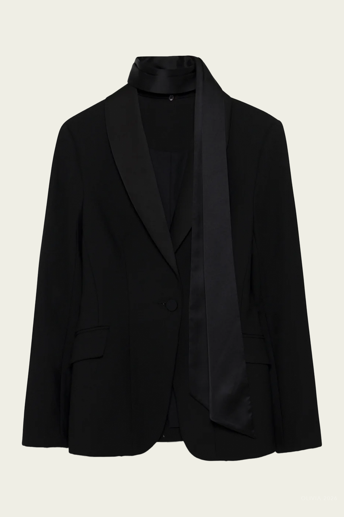 Viveka Collarless Jacket in Black