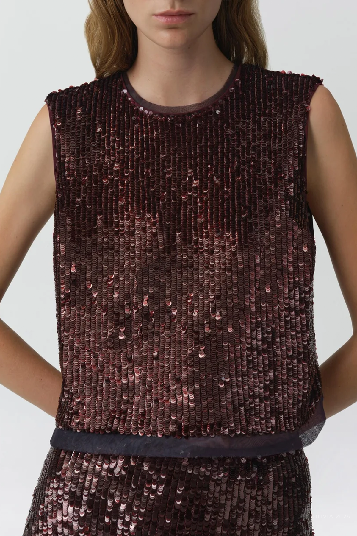 Cydia Embellished Top in Fig