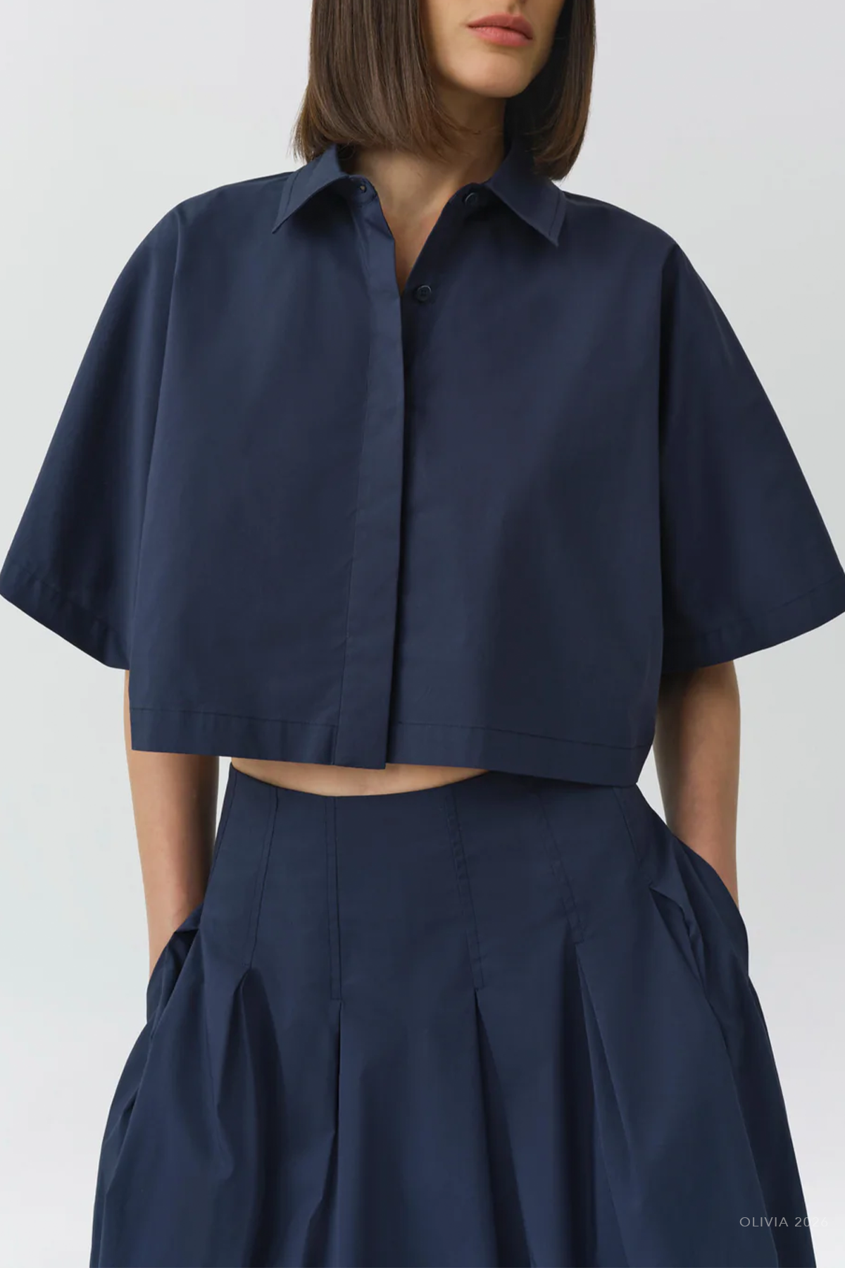 Blair Cotton Shirt in Midnight