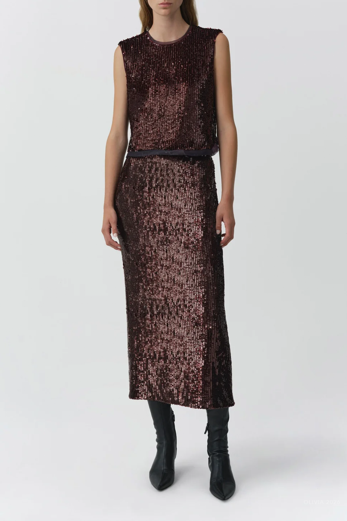 Nikki Midi Skirt in Fig