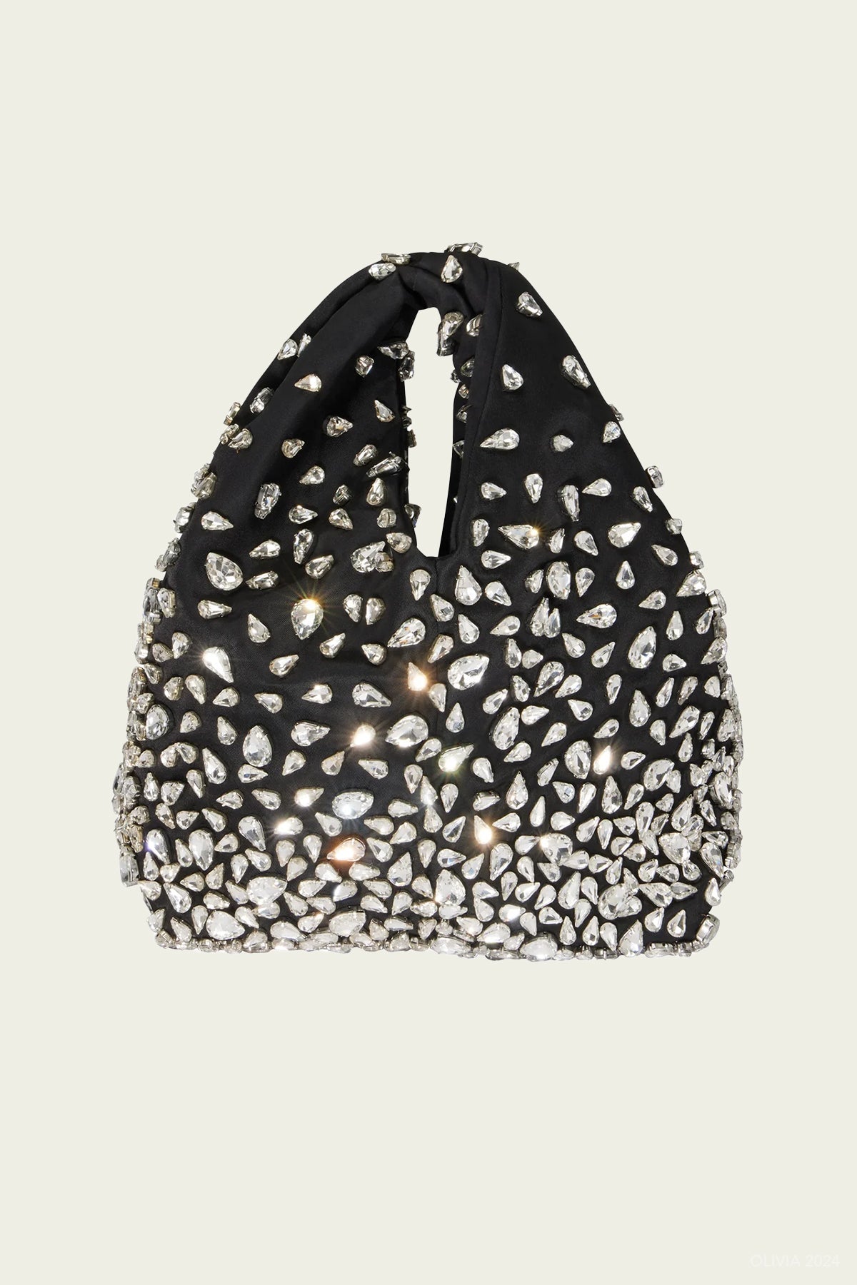 Simone Embellished Bag in Black Crystal - shop - olivia.com