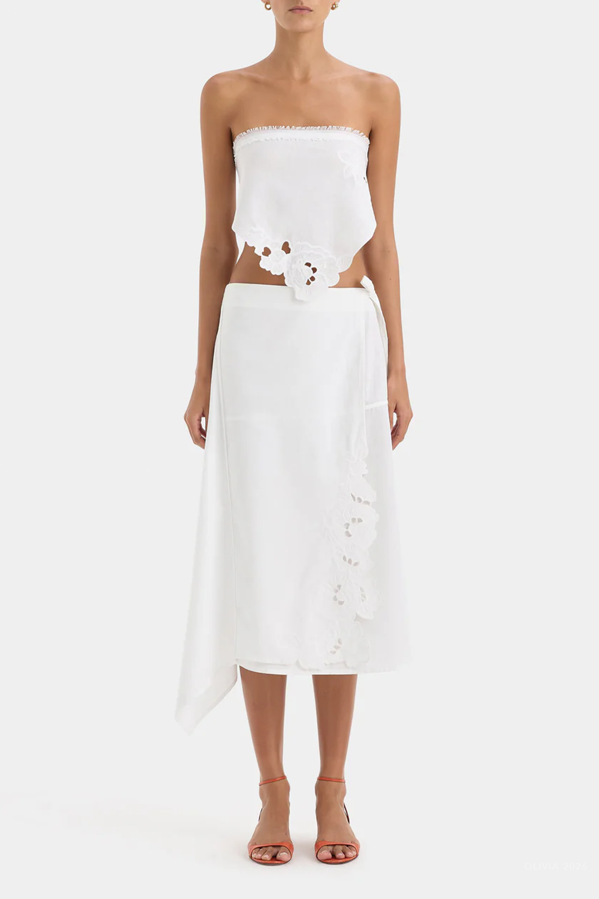 Klara Midi Skirt in Ivory