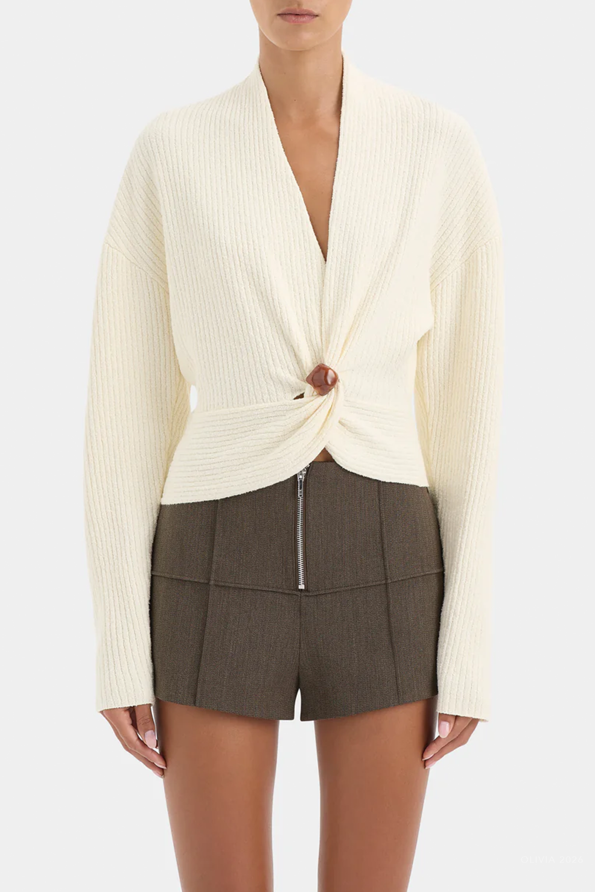 Ida Twist Sweater in Ivory