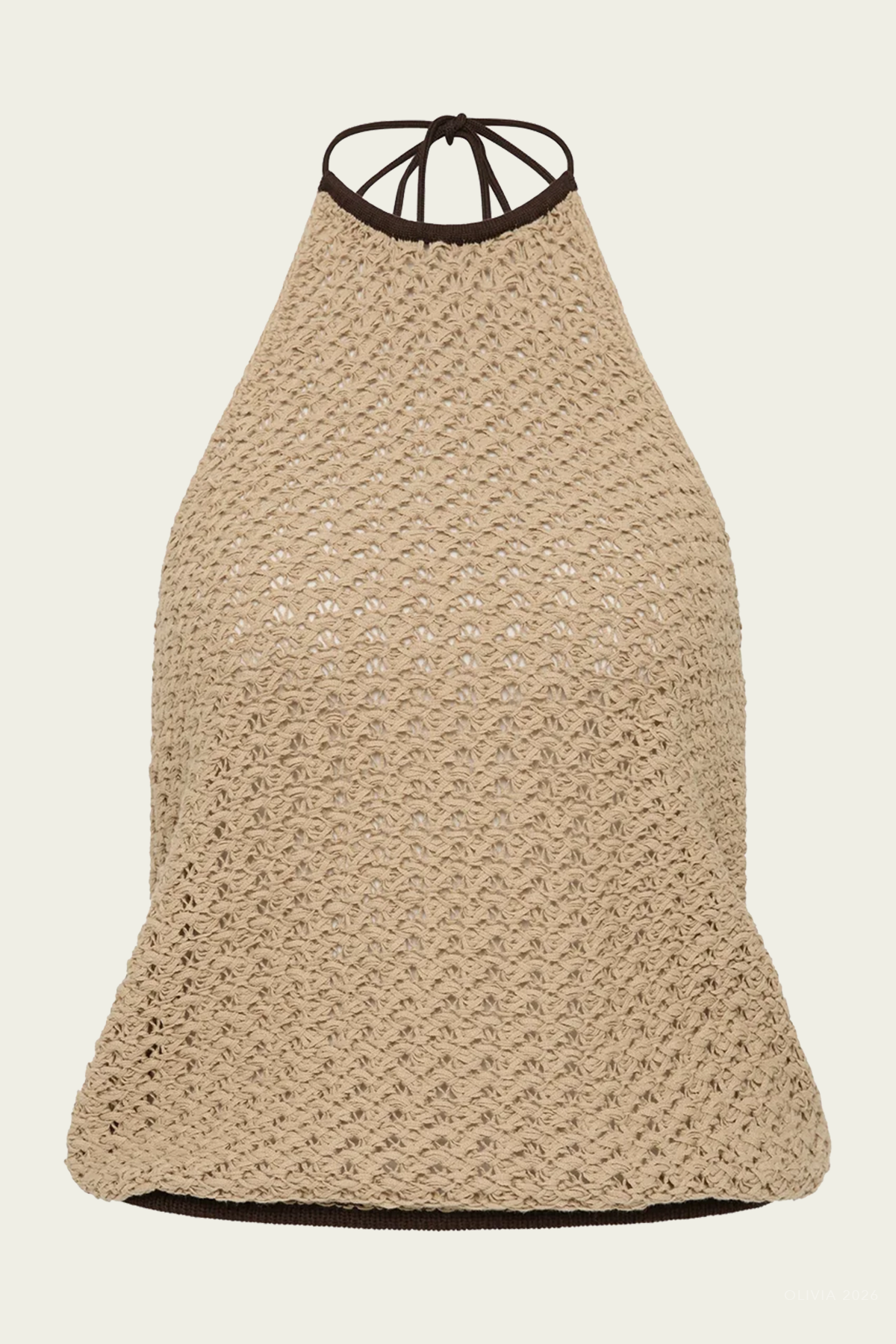 Ellinor Halter Top in Light Beige