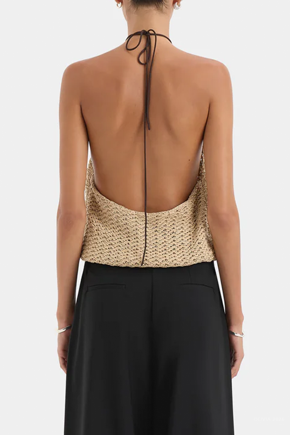 Ellinor Halter Top in Light Beige