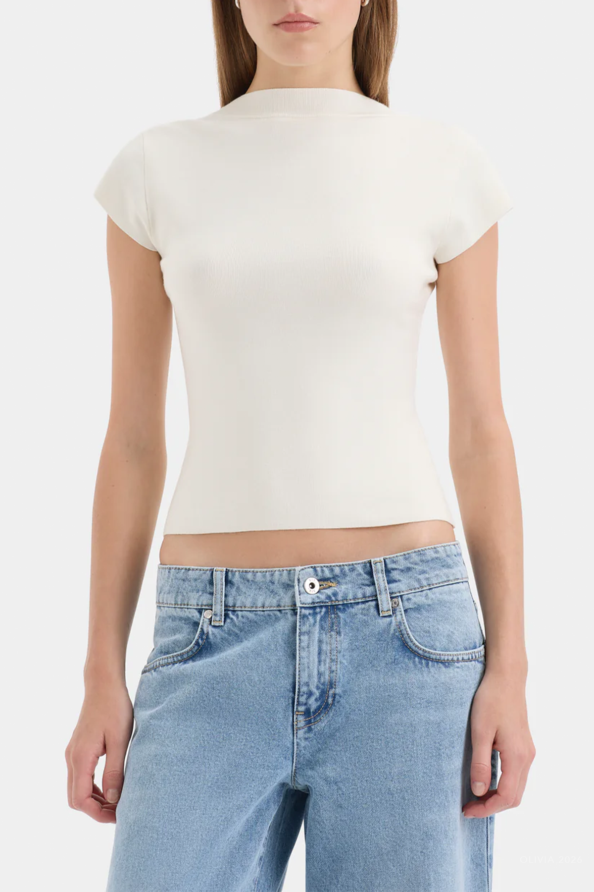 Mikkel Scoop Tank in Ivory