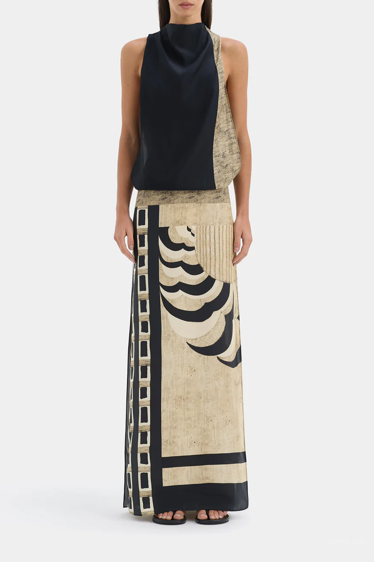 Sona Maxi Dress in Geo Scape