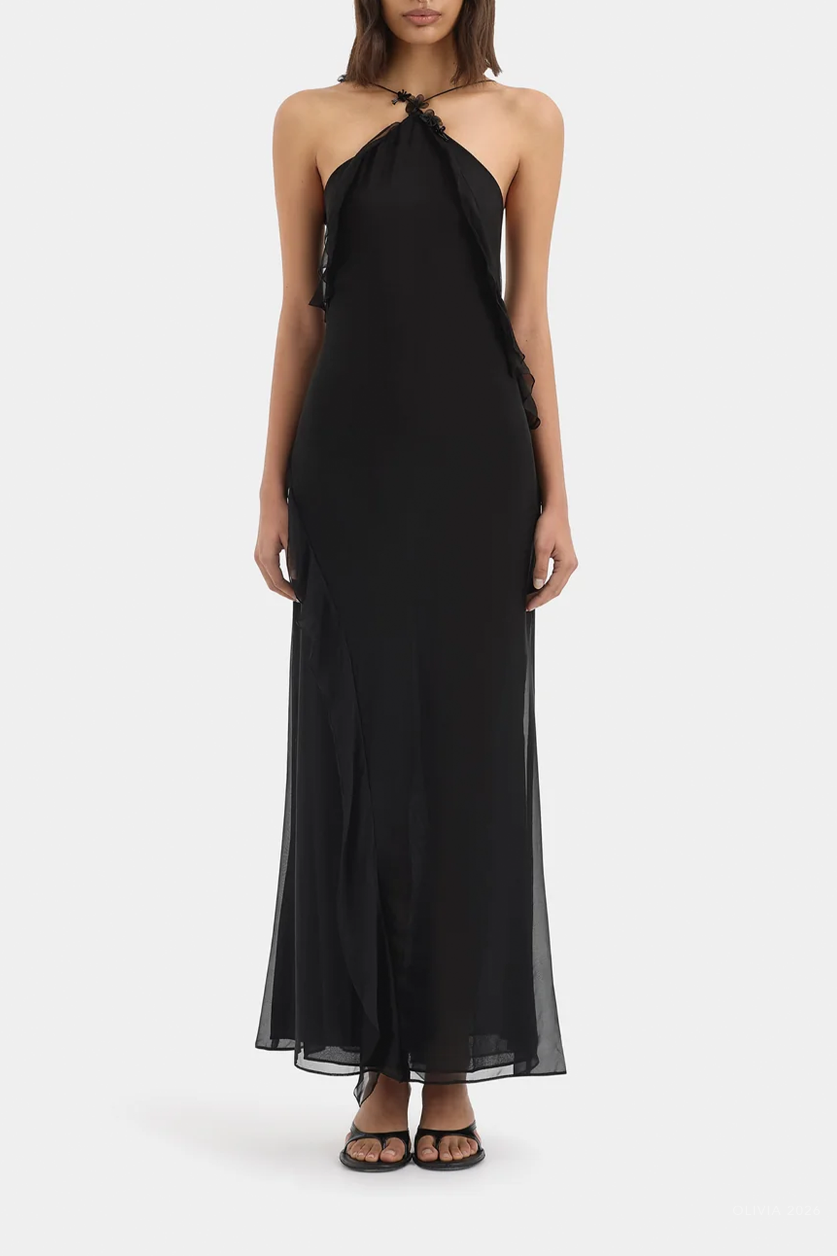 Lysia Halter Gown in Black