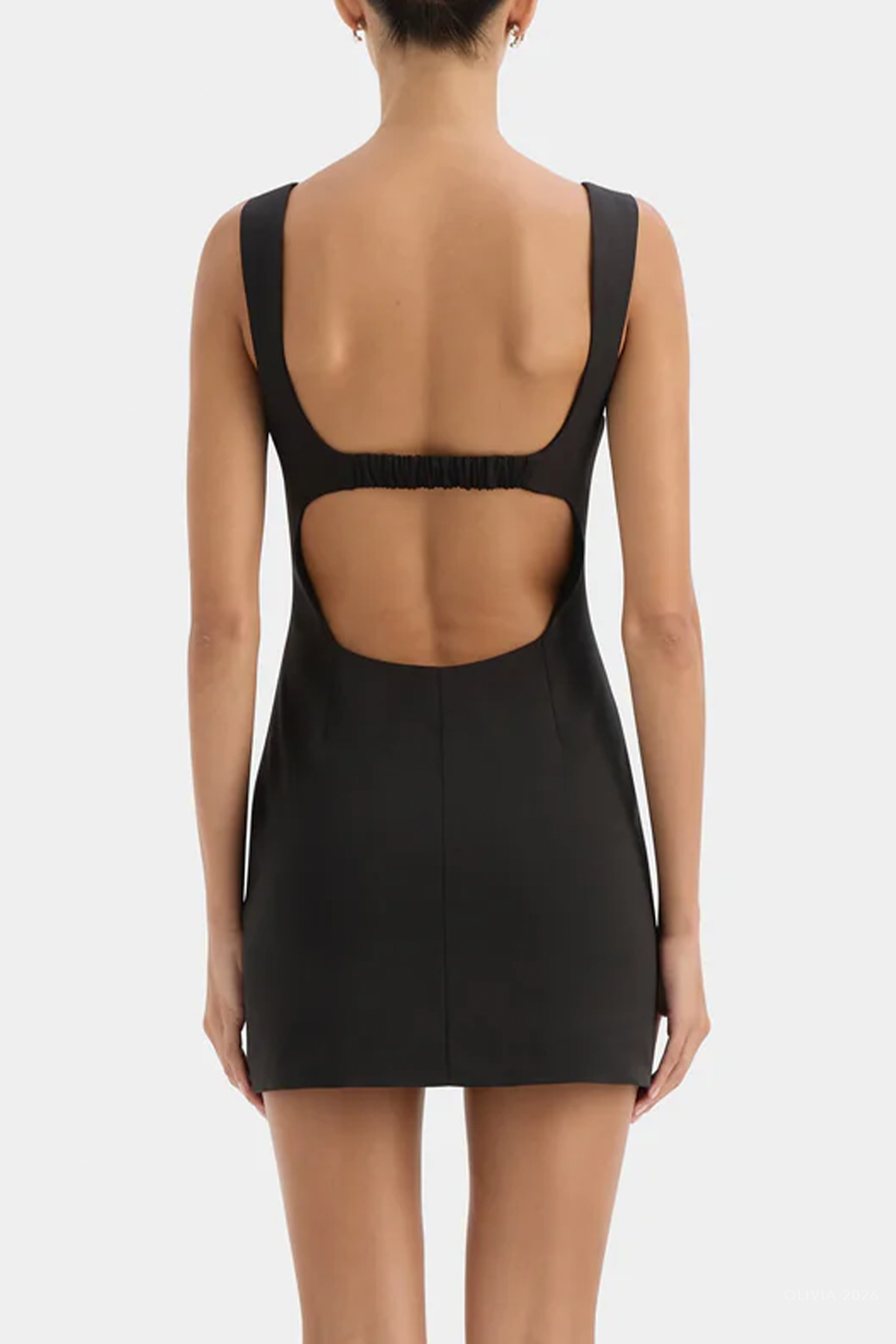 Alizee Structured Mini Dress in Black