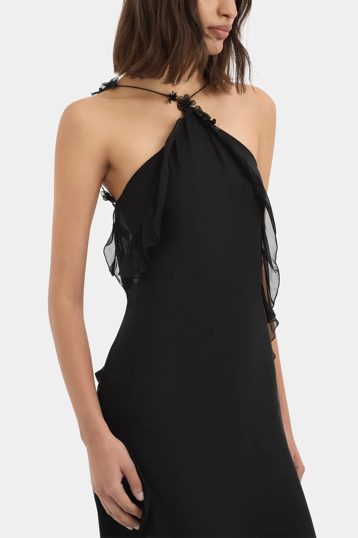 Lysia Halter Gown in Black