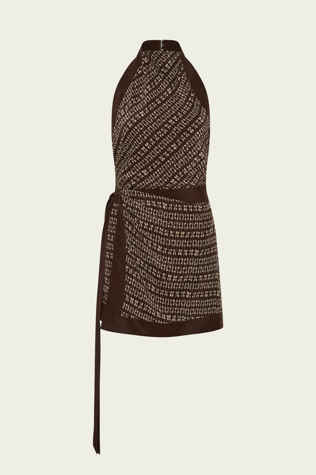 Astrid Open Back Mini Dress in Tisso Plum