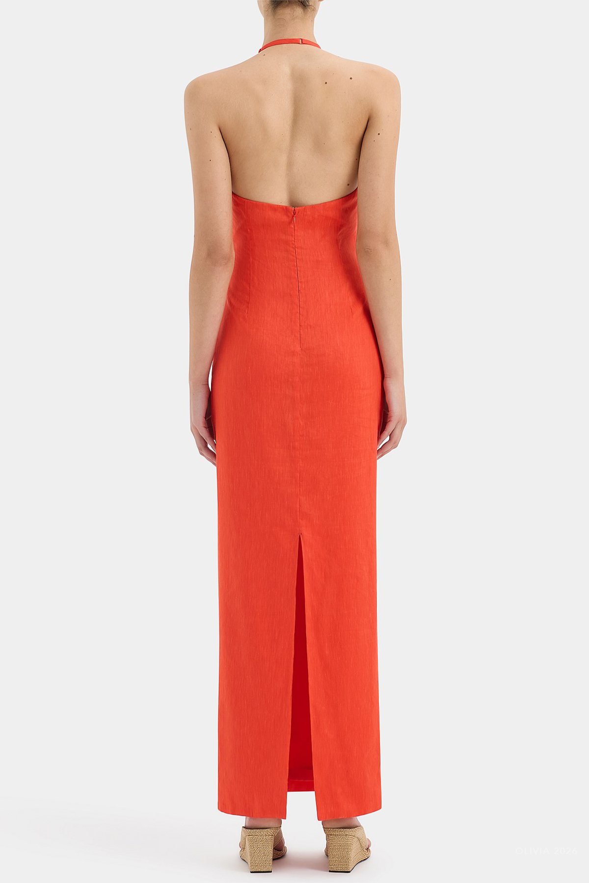 Eloide Halter Midi Dress in Poppy