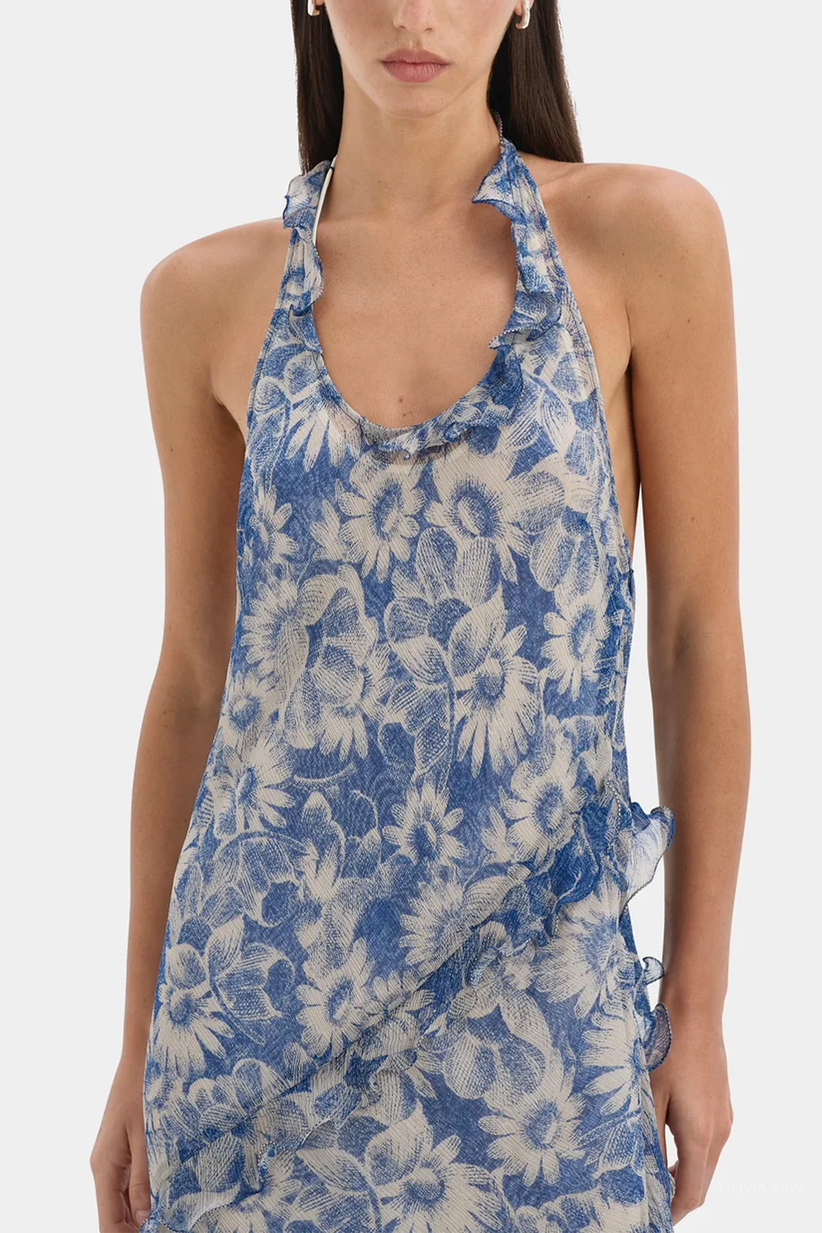 Lilia Halter Maxi Dress in Daisy Meadow
