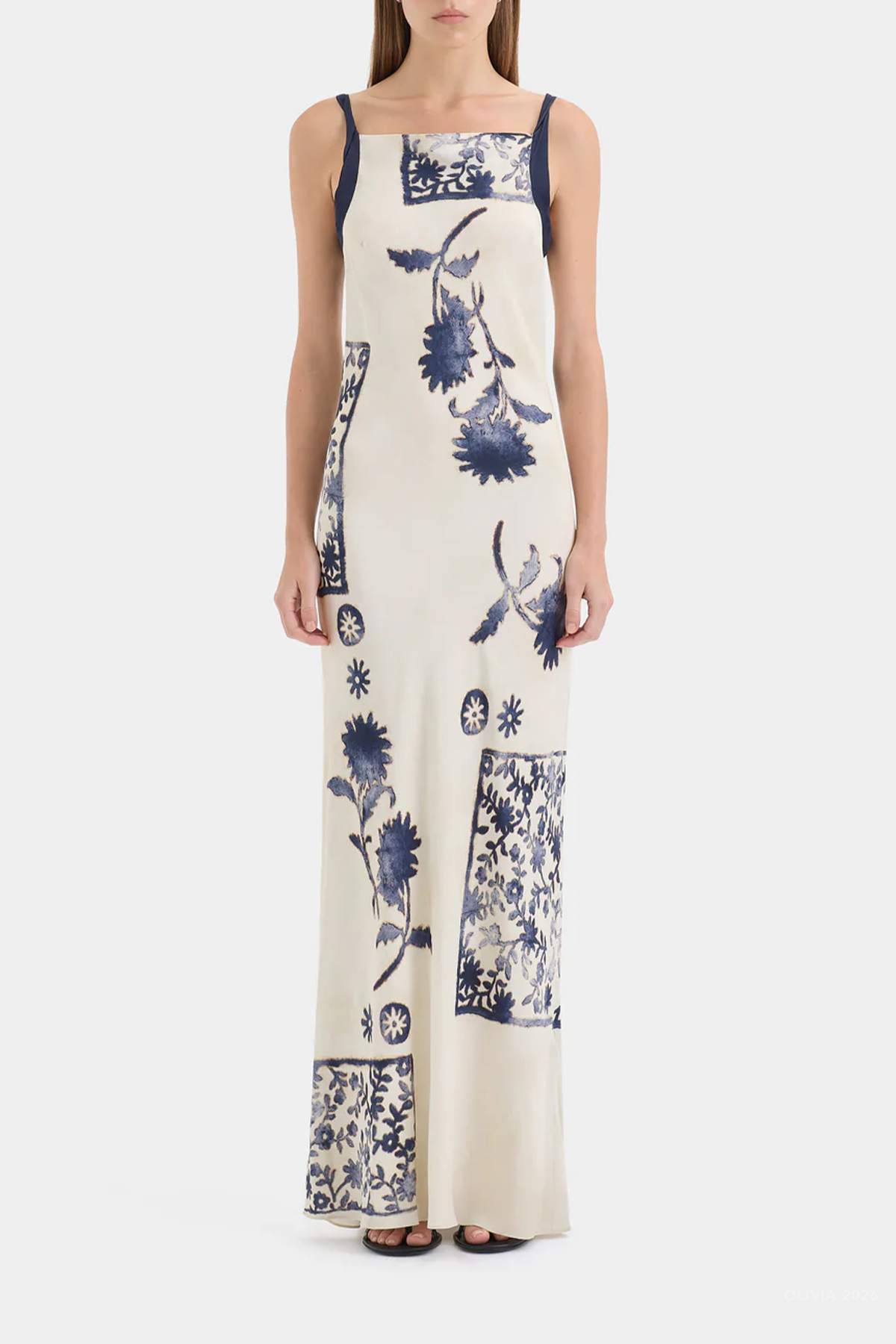 Phillipa Slip Dress in Eira Midnight