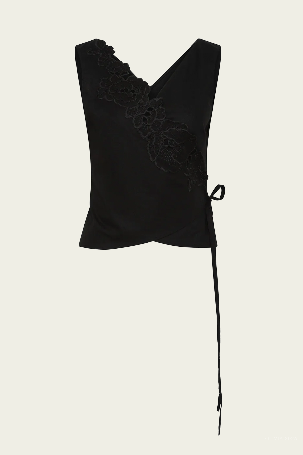 Klara Wrap Top in Black