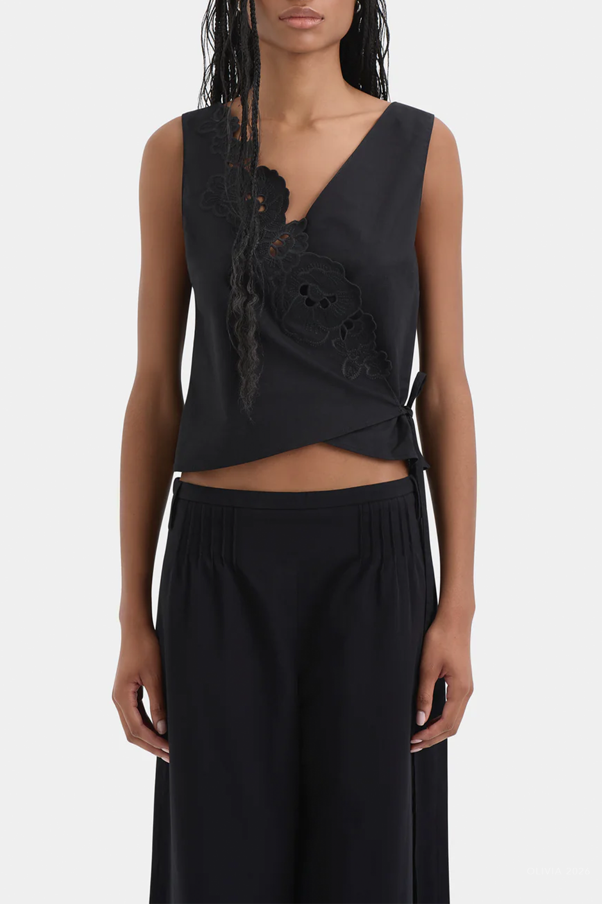 Klara Wrap Top in Black