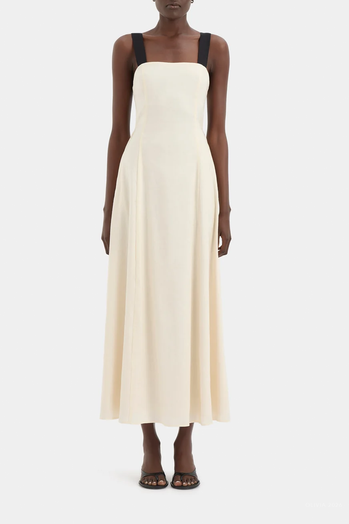 Ayla Tie Back Maxi Dress in Bone