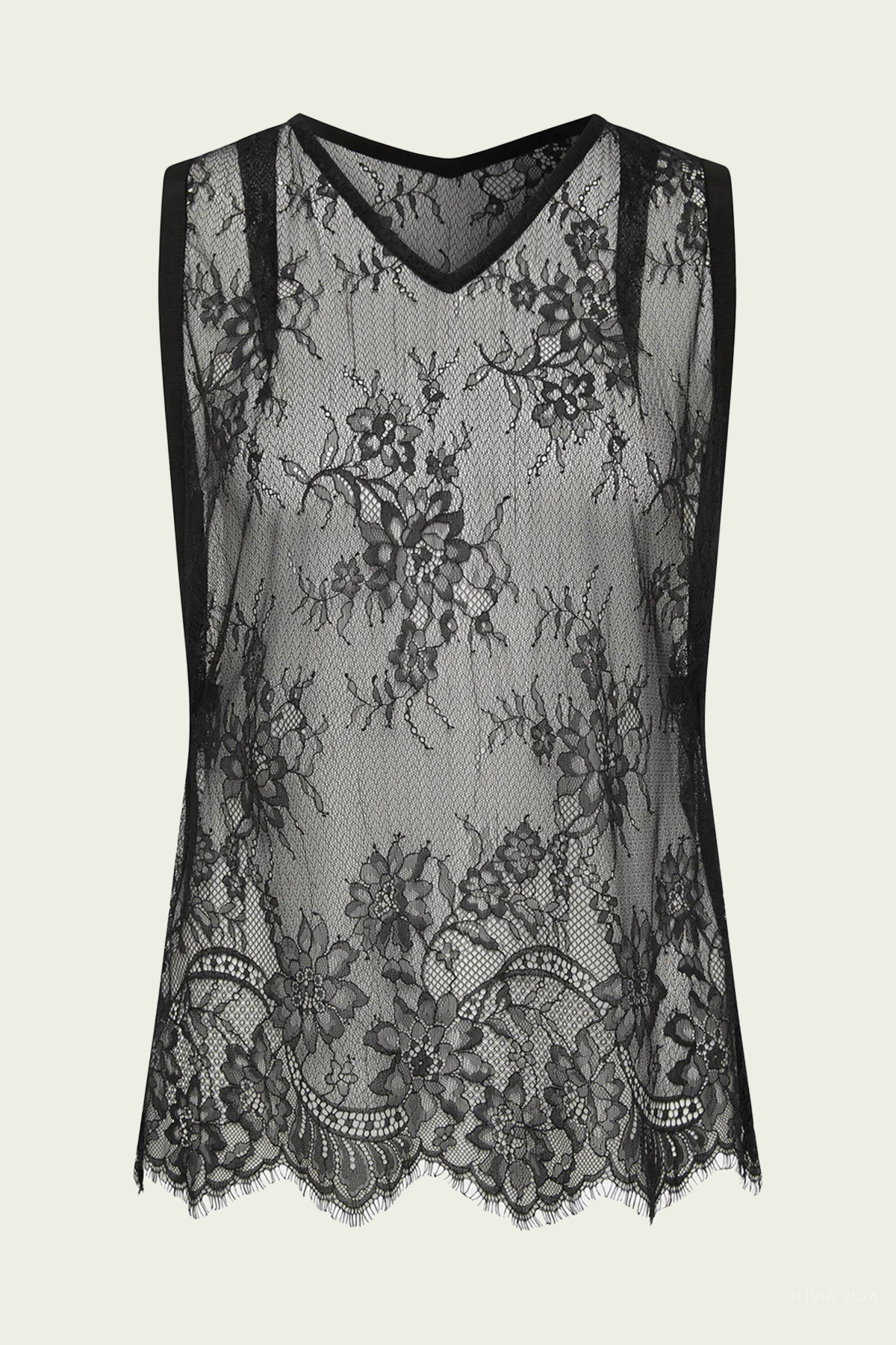 Ingrid Lace Top in Black
